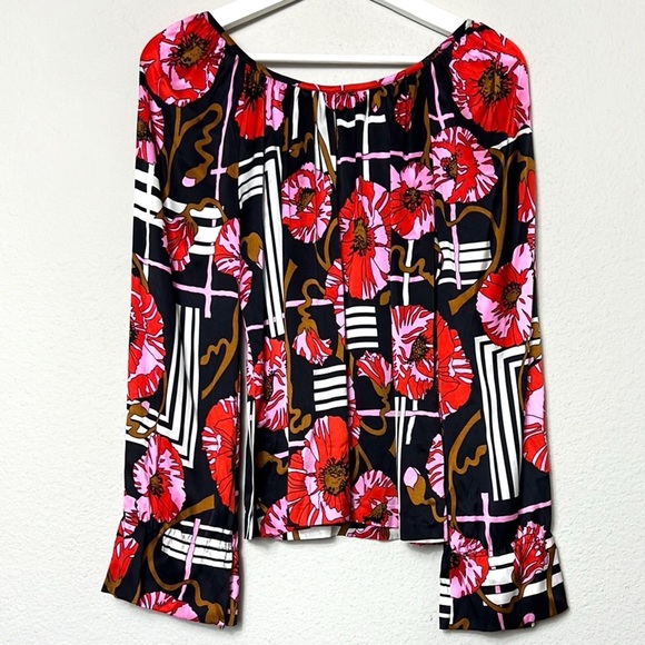 Trina Turk Floral Tie Front Blouse - Picture 2 of 6